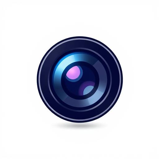 Logo de Estudio Variado: Un lente de cámara estilizado